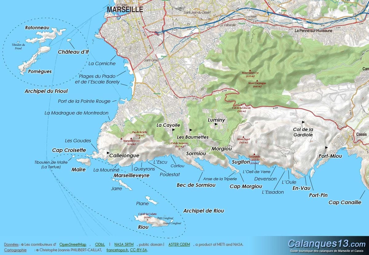 Marseille coğrafi harita