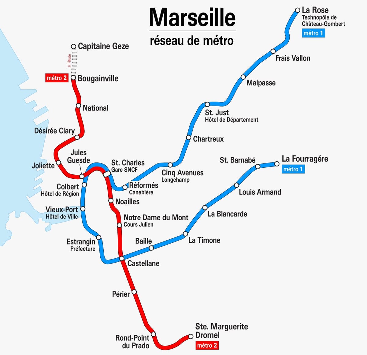 Marsilya haritası metro