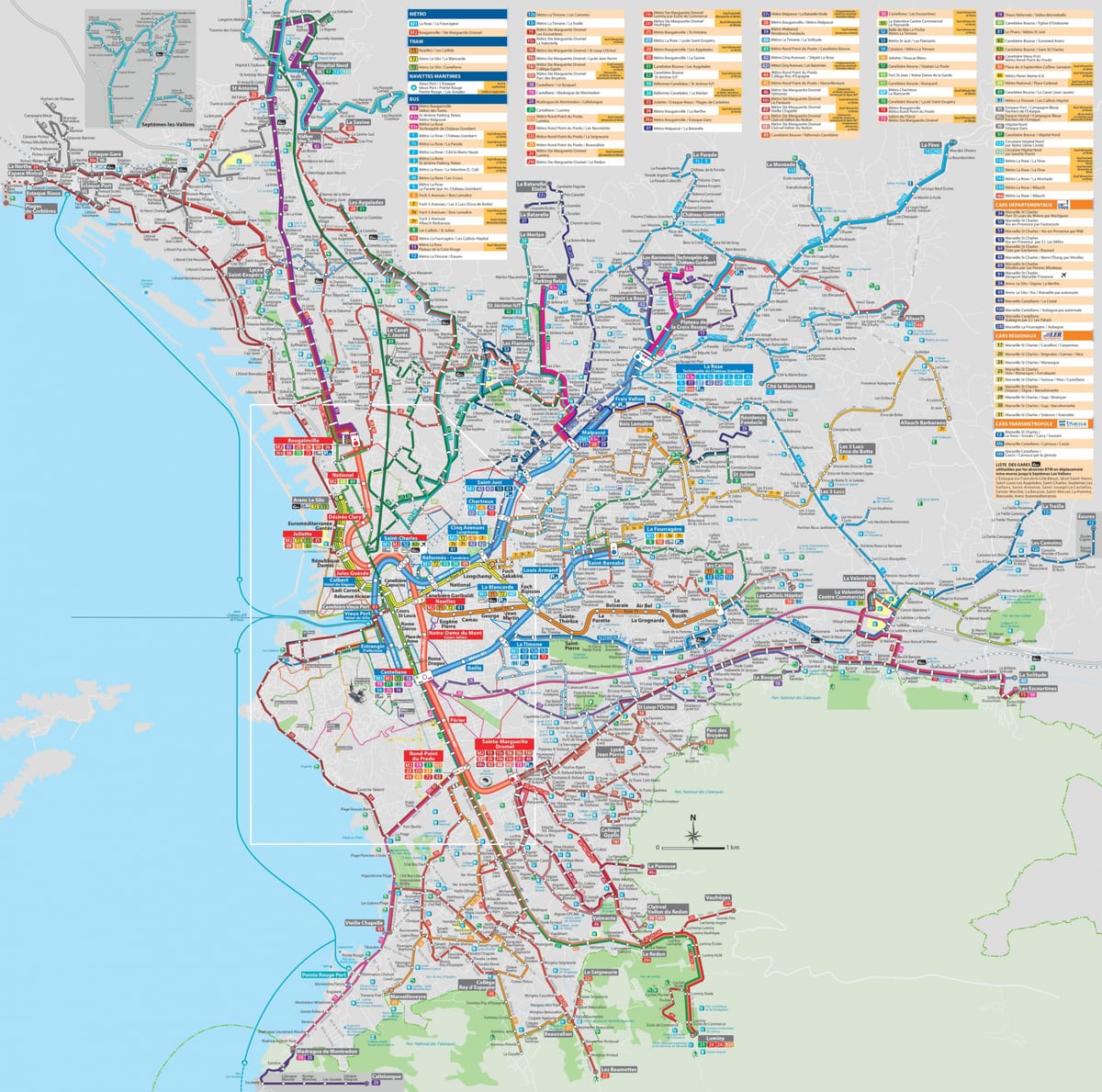Marseille ulaşım haritası