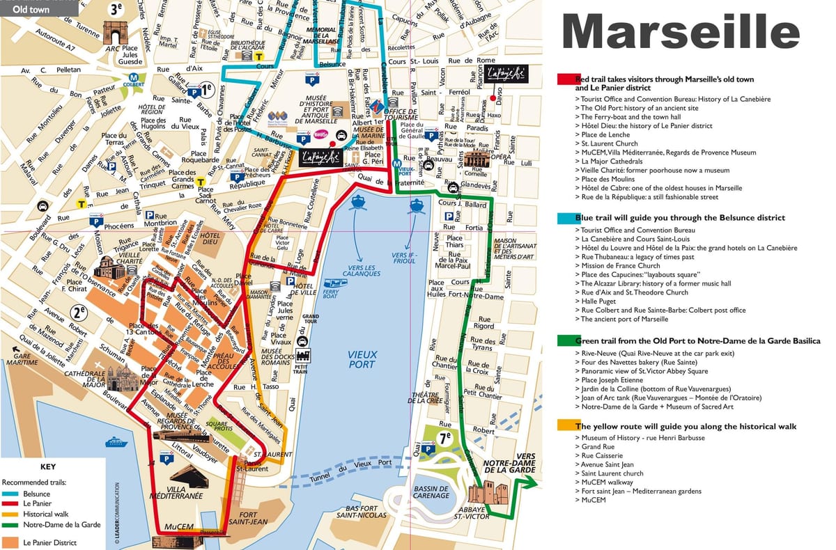 Marsilya Fransa turistik haritası